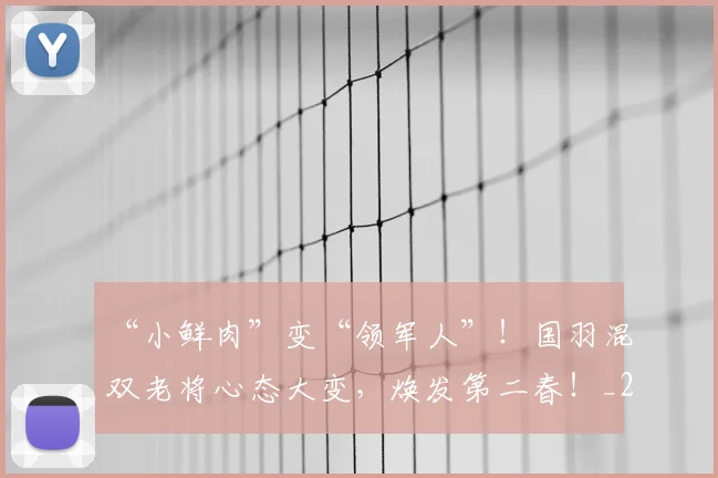“小鲜肉”变“领军人”！国羽混双老将心态大变，焕发第二春！_20260715183021